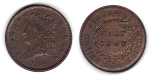 1835 Half Cent image