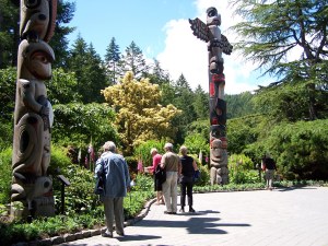 Totem poles in Butchart Gardens image