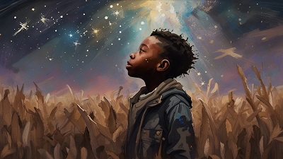 Boy looking up at the stars (song video for How Long) image