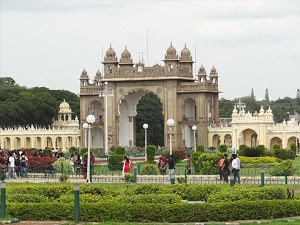 The main gate at Mysore palace image