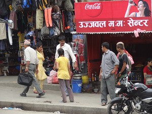 Street scene with Coca Cola sign image