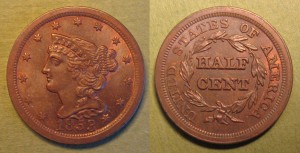 1853 Half Cent image