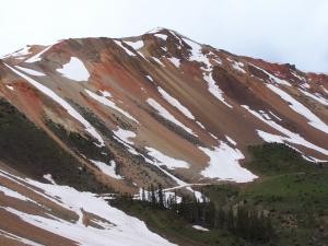 Colorful mountains with snow image