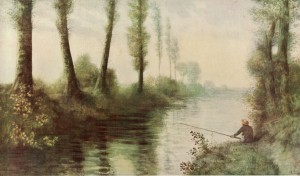 A Canal With A Fisherman image
