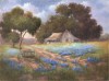 Bluebonnet Scene with Wagon by Vera Griffin