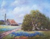 Bluebonnets and Barn by Vera Griffin