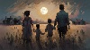 Family walking across a field (song video for How Long) by Elton Smith