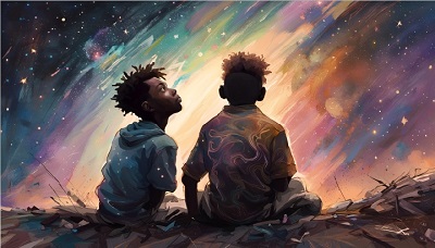 Two boys stargazing (song video for How Long) image