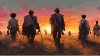 Men walking toward the sunrise (song video for How Long)