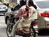 Family on a motor cycle