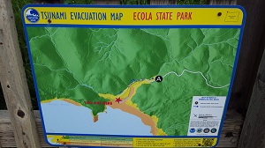 Ecola State Park tsunami sign image