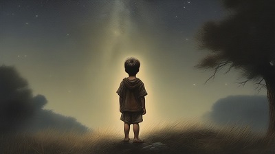 Boy looking up at the stars (song video for Your Love Surrounds Me) image